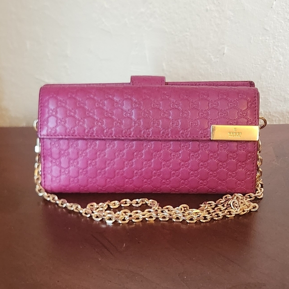 Gucci Handbags - Gucci Guccissima Continental Chain Wallet